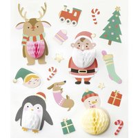 folia Weihnachts-Wabenball-Sticker CHRISTMAS