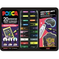 POSCA Pigmentmarker , GROOVY COLOURS, , 20er Metallbox