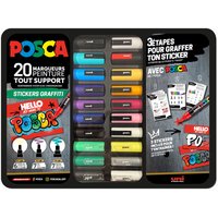 POSCA Pigmentmarker , STICKERS GRAFFITI, , 20er Metallbox