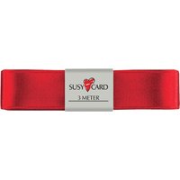 SUSY CARD Geschenkband , Doppelsatin, , 25 mm x 3 m, rot