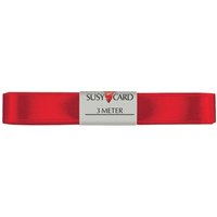 SUSY CARD Geschenkband , Doppelsatin, , 15 mm x 3 m, rot