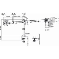 LogiLink Dreifach-Monitorhalterung, Armlänge: 658 mm