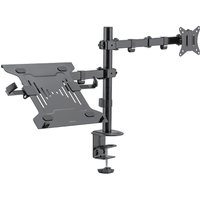LogiLink Monitorhalterung mit Notebookhalterung, schwarz