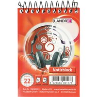 LANDRÉ Spiralnotizblock, DIN A7, 40 Blatt, kariert
