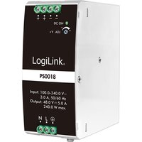 LogiLink Hutschienen-Netzteil, 240 Watt, 48 Volt, weiß