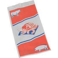PAPSTAR Fleischerbeutel, gefädelt, weiß mit 2-farbigem Druck