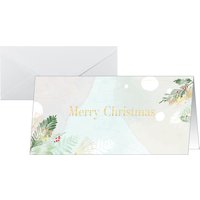 sigel Weihnachtskarte , Christmas Forest Watercolor, ,DIN lang