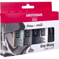 ROYAL TALENS Acrylfarbe AMSTERDAM graues Mischset, 6 x 20 ml
