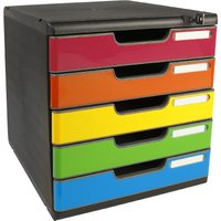 EXACOMPTA Schubladenbox MODULO A4, 5 Schübe, harlekin