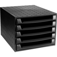 EXACOMPTA Schubladenbox THE BOX, 5 Schübe, schwarz