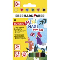 EBERHARD FABER Buntstift 3in1 Jumbo MINI MAXI, 6er Etui