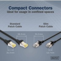 DIGITUS Slim Patchkabel, Kat. 6A, F/FTP, gelb, 1,0 m