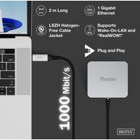 DIGITUS USB 3.2 Ethernet-Kabel, USB-C - RJ45 Stecker, 5,0 m