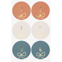 folia Adventskalender-Sticker , ROUND BOWS,