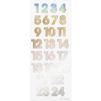 folia Adventskalender-Sticker , NUMBERS IRIDESCENT,