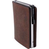 CLICKSAFE Geldbörse SLIM mit Kartenetui, Nappaleder, braun