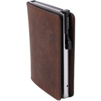 CLICKSAFE Geldbörse SLIM mit Kartenetui, Nappaleder, braun