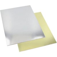 STARPAK Tortenplatte eckig, 300 x 400 mm, gold/silber
