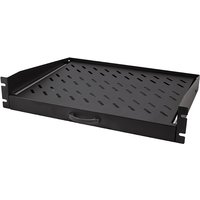 LogiLink 19, Fachboden mit Griff, 2 HE, ausziehbar, schwarz