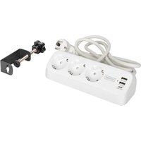 DIGITUS Steckdosenleiste, 3-fach + 3x USB, weiß