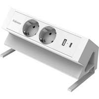 Fellowes Tisch-Steckdosenleiste Power Desk 2, Typ F, weiß