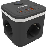 Fellowes Steckdosenwürfel Power Cube, Typ F, schwarz