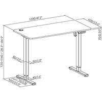 LogiLink Sitz-Steh-Schreibtisch, (B)1.200 mm, schwarz/braun
