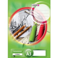 LANDRÉ Zeichenkartonblock DIN A4, 190 g/qm, 10 Blatt