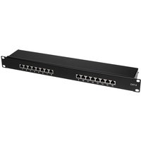 LogiLink 19, Patch Panel Kat.6 EconLine, 24 Port, schwarz