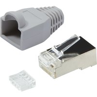 LogiLink RJ45 Stecker, Kat.6, geschirmt, grau