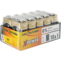 ANSMANN Alkaline Batterie , X-Power, ,9V E-Block, 10er Display