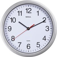 MAUL Wanduhr/Funkuhr MAULrun, Durchmesser: 250 mm, silber