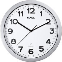 MAUL Wanduhr/Funkuhr MAULstep, Durchmesser: 350 mm, silber MAUL Wanduhr/Funkuhr MAULstep, Durchmesser: 350 mm, silber