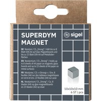 sigel Neodym-Würfelmagnet , Strong, C5, 6er Set, silber
