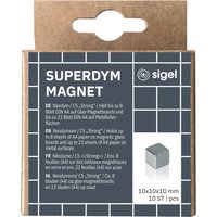 sigel Neodym-Würfelmagnet , Strong, C5, 10er Set, silber