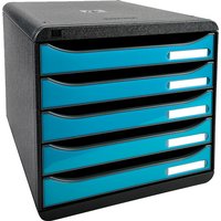 EXACOMPTA Schubladenbox BIG-BOX PLUS, 5 Schübe, türkis