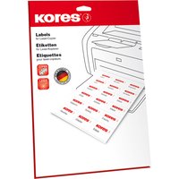 Kores Universal-Etiketten, 38 x 21,2 mm, weiß, 25 Blatt
