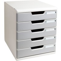 EXACOMPTA Schubladenbox MODULO A4, 10 Schübe, steingrau