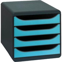 EXACOMPTA Schubladenbox BIG-BOX, 4 Schübe, türkis
