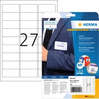 HERMA Textil-/Namensetiketten SPECIAL, 63,5 x 29,6 mm, weiß