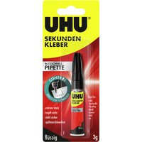 UHU Sekundenkleber blitzschnell PIPETTE, 3 g UHU Sekundenkleber blitzschnell PIPETTE, 3 g