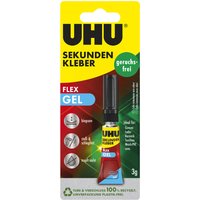 UHU Sekundenkleber FLEX GEL, lösemittelfrei, 3 g Tube UHU Sekundenkleber FLEX GEL, lösemittelfrei, 3 g Tube
