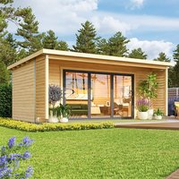 Orello – Modern Wooden Garden House with Panoramic Folding Doors | Orello 3 – with 1.73 in Wall Thickness