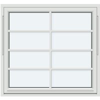 Outward-Opening Pivot Window | 1 sash with 3 horizontal decorative bars and 1 vertical decorative bar