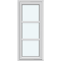 Single-Sash Outward-Opening Vertical Pivot Window | 2 Horizontal Glass-Dividing Bars