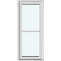 Single-Sash Outward-Opening Vertical Pivot Window | 1 horizontal decorative bar
