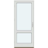 Single-Panel Outswing Patio Doors | 1 outswing door leaf with 1 horizontal glass-dividing bar