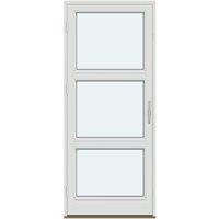 Single-Panel Outswing Patio Doors | 1 outswing door leaf with 2 horizontal glass-dividing bars