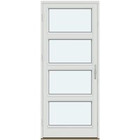Single-Panel Outswing Patio Doors | 1 outswing door leaf with 3 horizontal glass-dividing bars