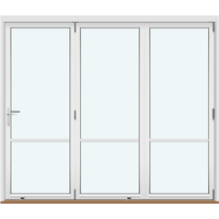 Outswing Bifold Doors | 3 Panels with 1 Horizontal Decorative Bar, Folds Right